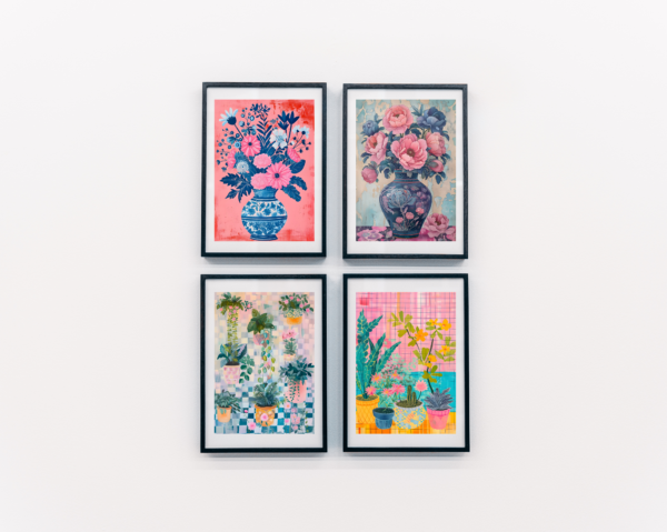 Colorful Floral & Botanical Wall Art Set – 4 Printable Posters | Instant Download