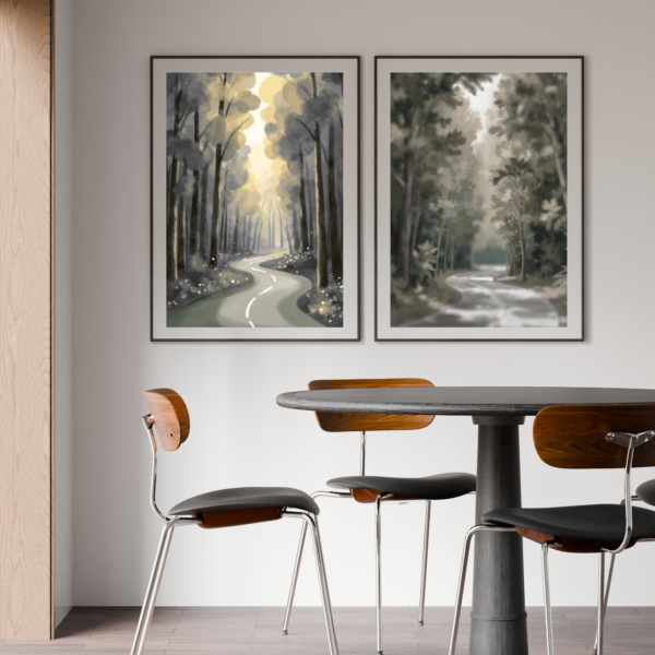 Forest Path Serenity – Minimalist Nature Wall Art Set (Printable)